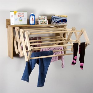 An accordion drying rack is great for tight spaces and small laundry rooms.